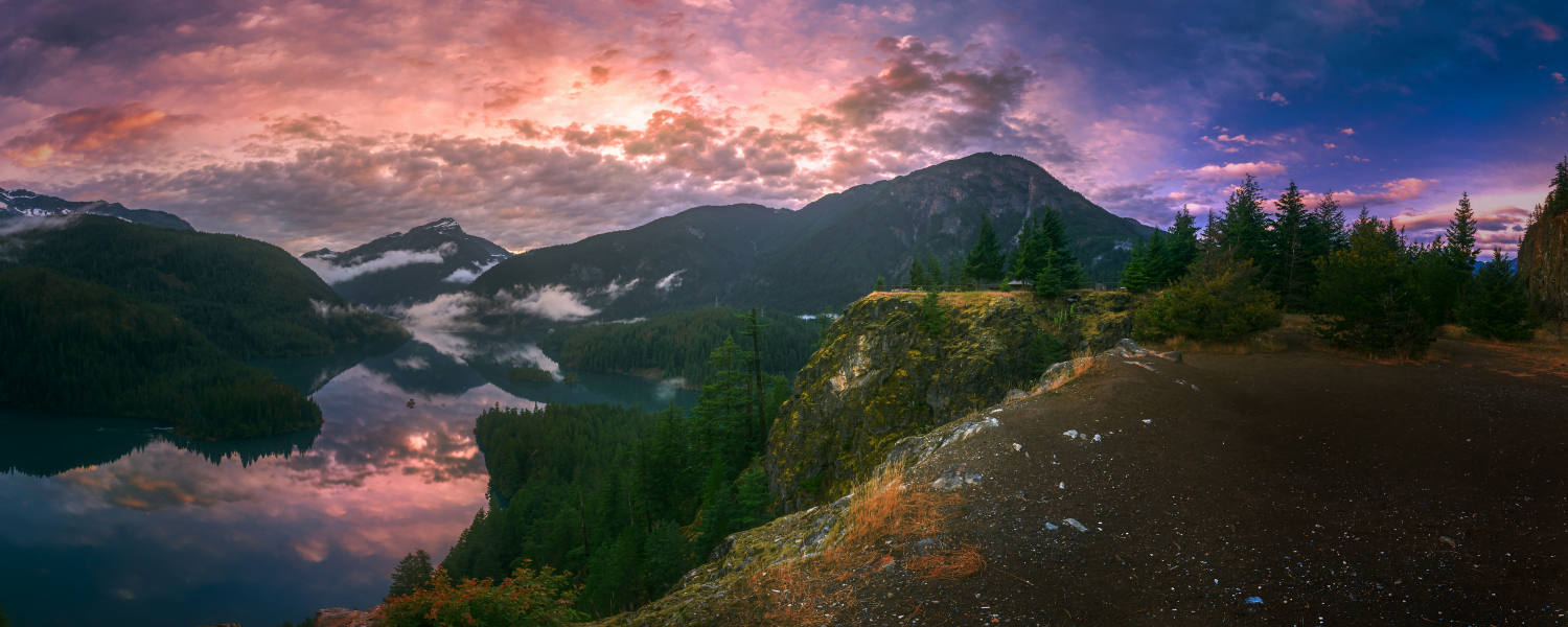 sunset over the north cascades